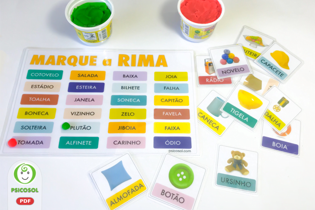 Jogo das Rimas - GRATUITO!  Atividades de rima, Atividades de  fonoaudiologia, Rimas