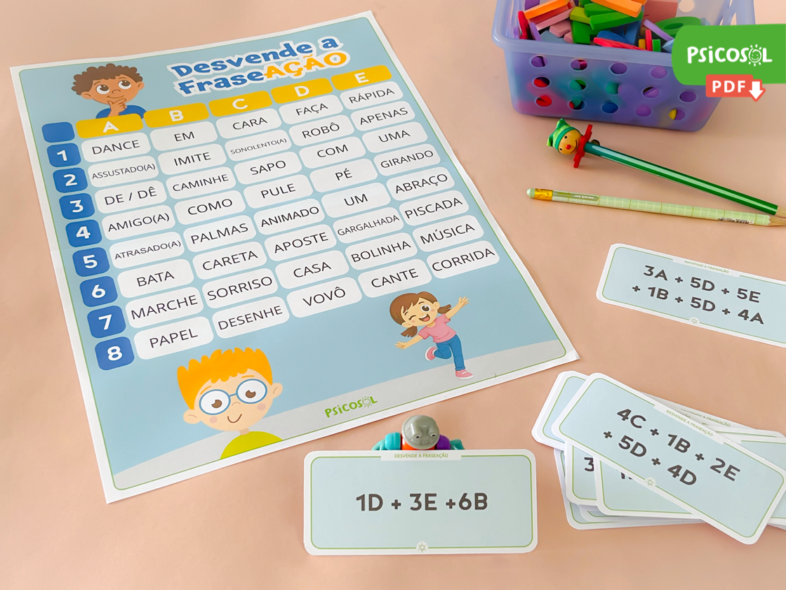 Desvende a FraseAÇÃO – jogo para leitura e compreensão de frases